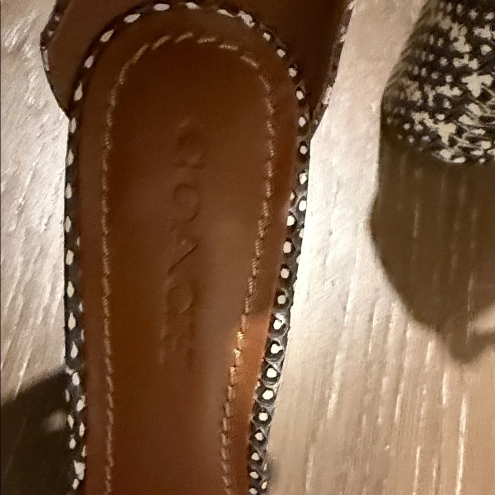 Coach Monochrome Patterned Heels with Ankle Strap - Picture 3 of 6